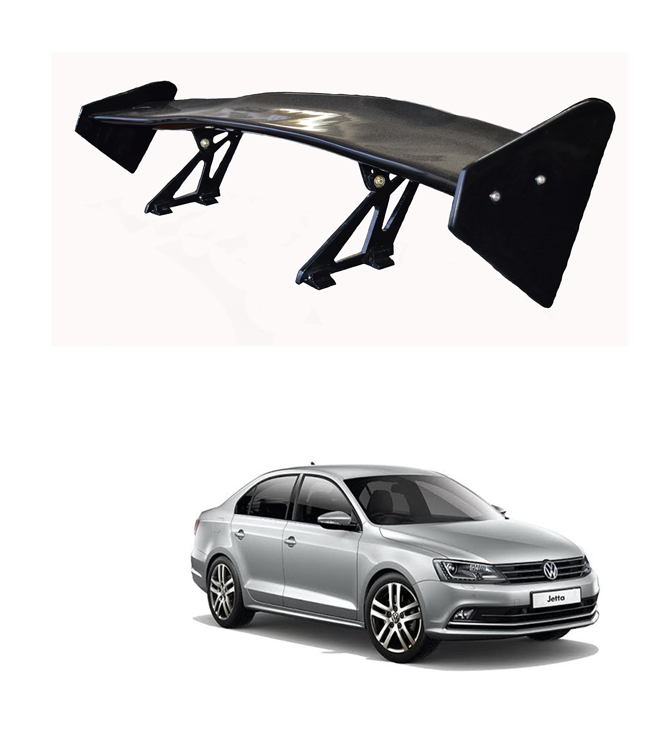 Back2Tracks - B2T AUTOMOTIVE® Car Spoiler Compatible with Jetta (Unpainted - Ps Grey color) Car Spoiler with Light Weight Fiber Reinforced Plastic (FRP) Drilling Required.