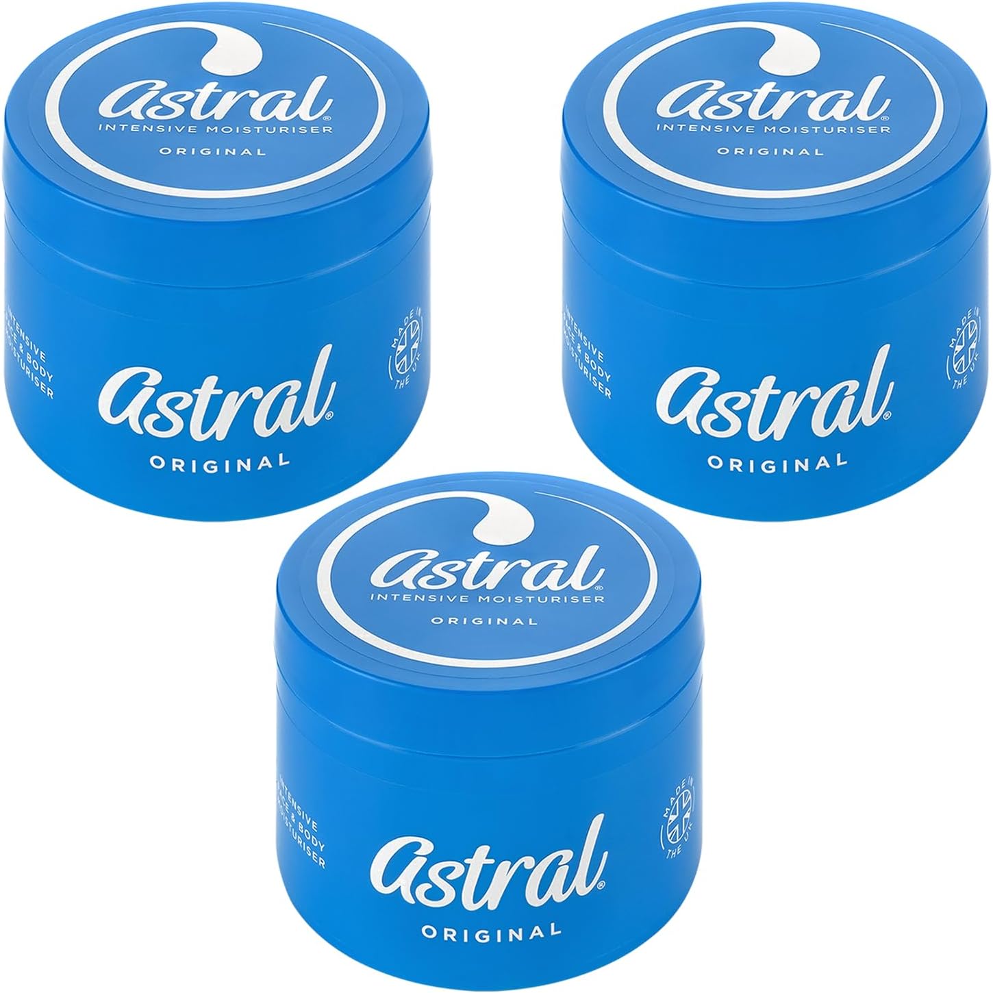 Astral Face & Body Intensive Moisturiser Cream 500ml (Pack of 3)