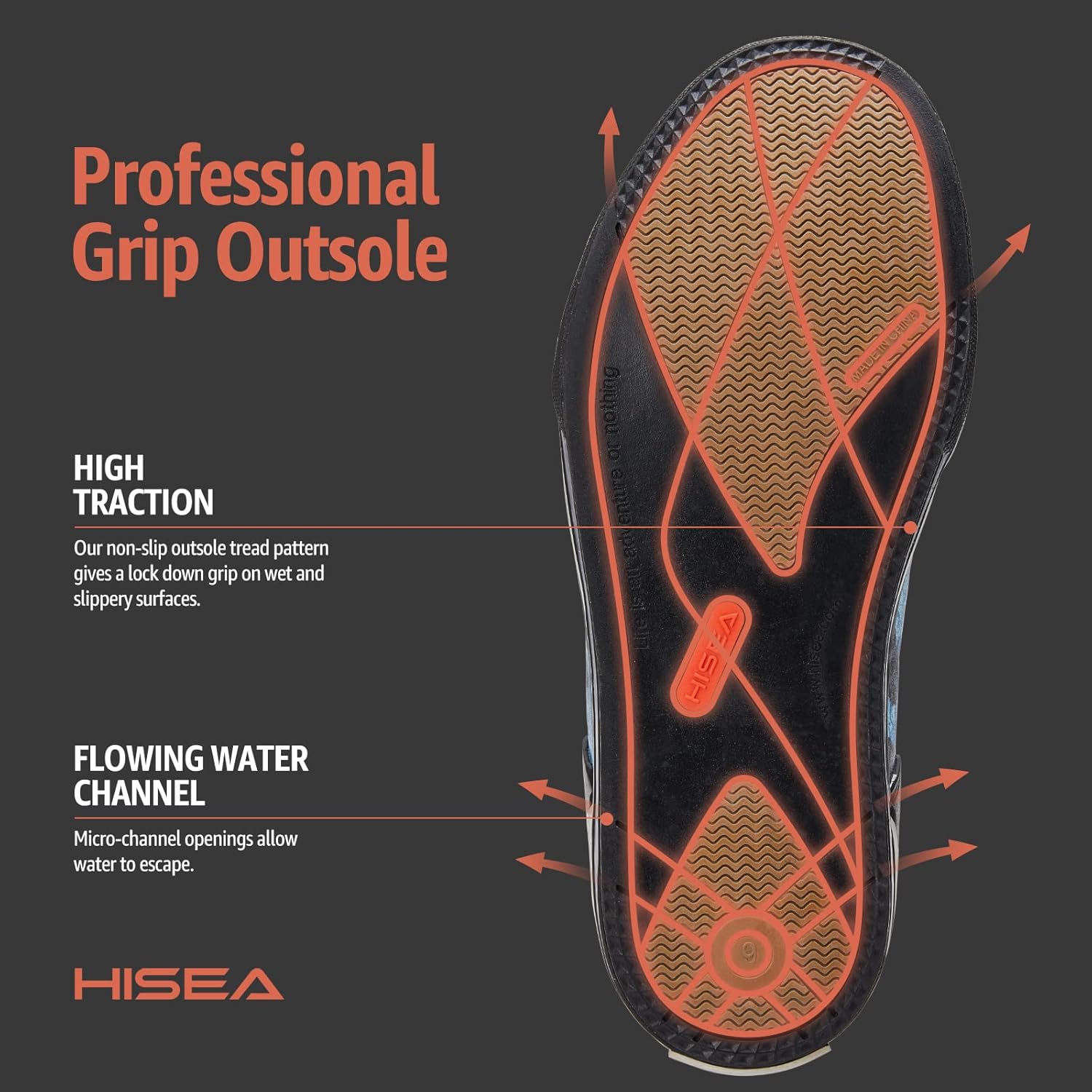 HISEA Men's Deck Rain Boots Saltwater Fishing Booties Waterproof Ankle Rain Boots with High Traction - Image 4