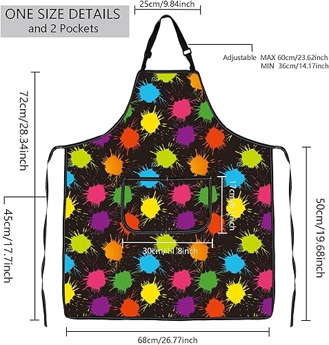 Miniatura 2 de MBMSO Delantal de artista de pintura con bolsillos, regalos para pintores, amantes del arte, regalo para profesores de arte, estudiantes, pintor,