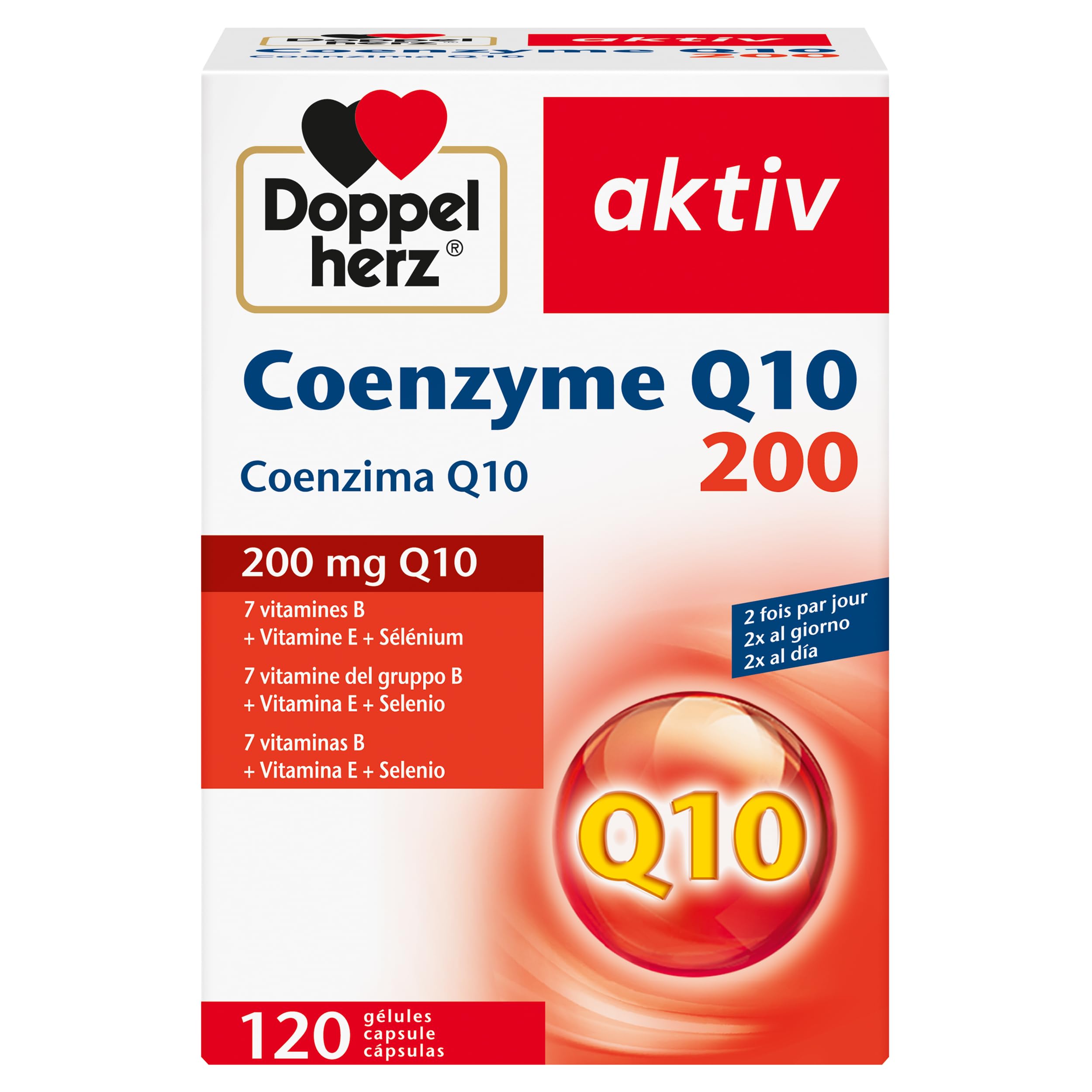 Doppelherz Coenzyme Q10 200 - soutient le métabolisme énergétique et contribue à la protection des cellules contre le stress oxydatif - 120 gélules