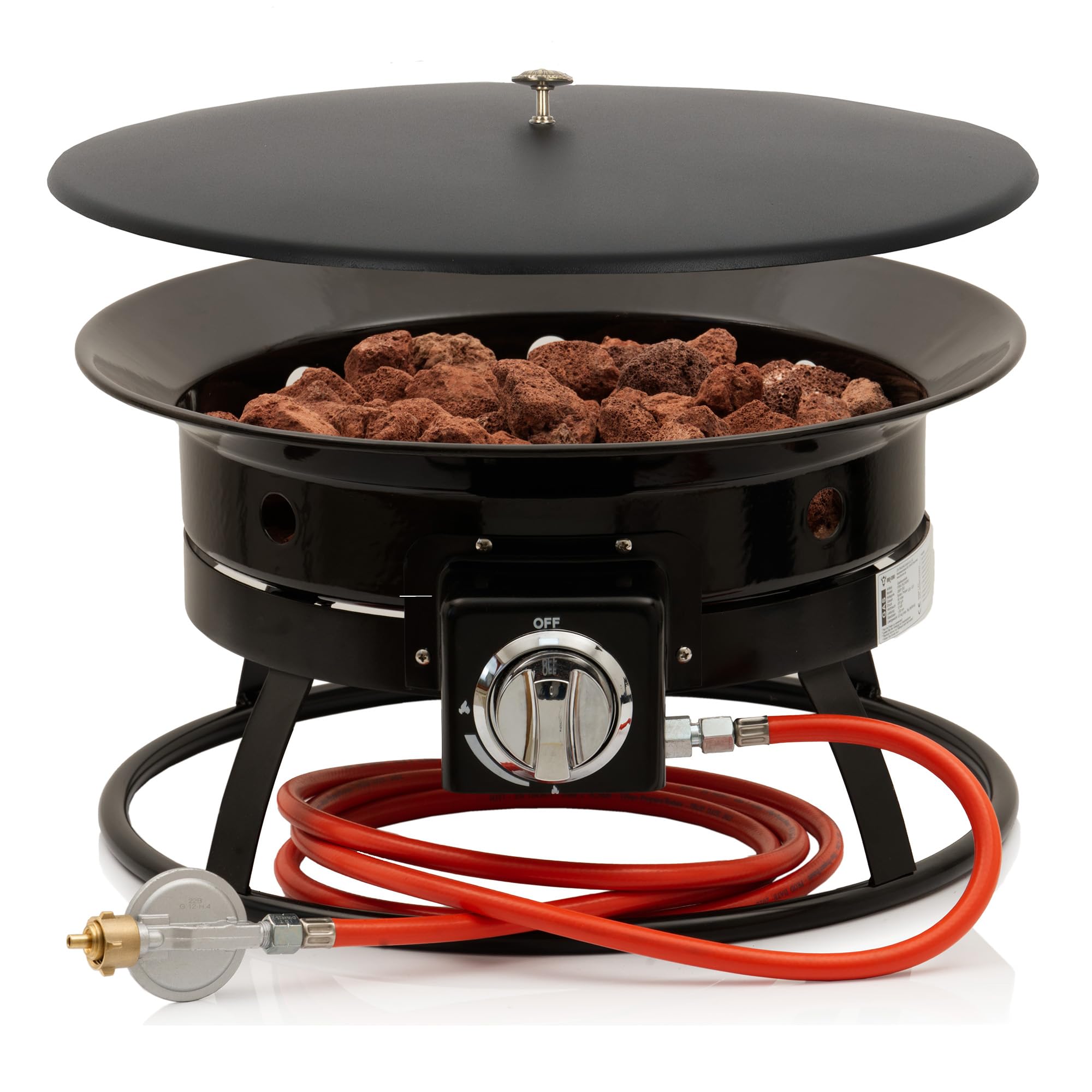 BLICKFANG Gas Feuerstelle mit Lavasteinen | Ø 48 cm, 12 kW