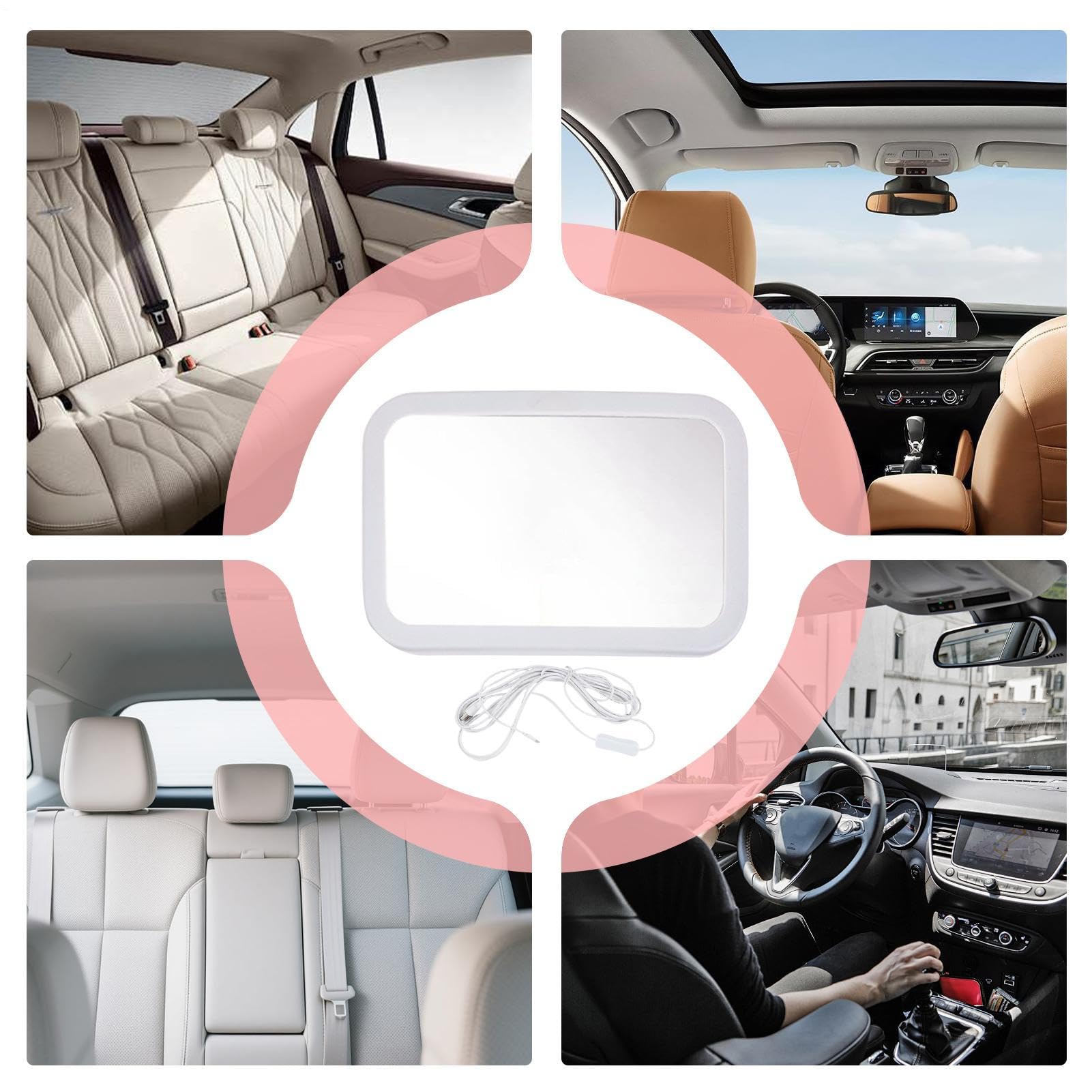 Miroir De Siège Auto Pour Bébé Orienté L'Arrière Miroir LED Grand Angle