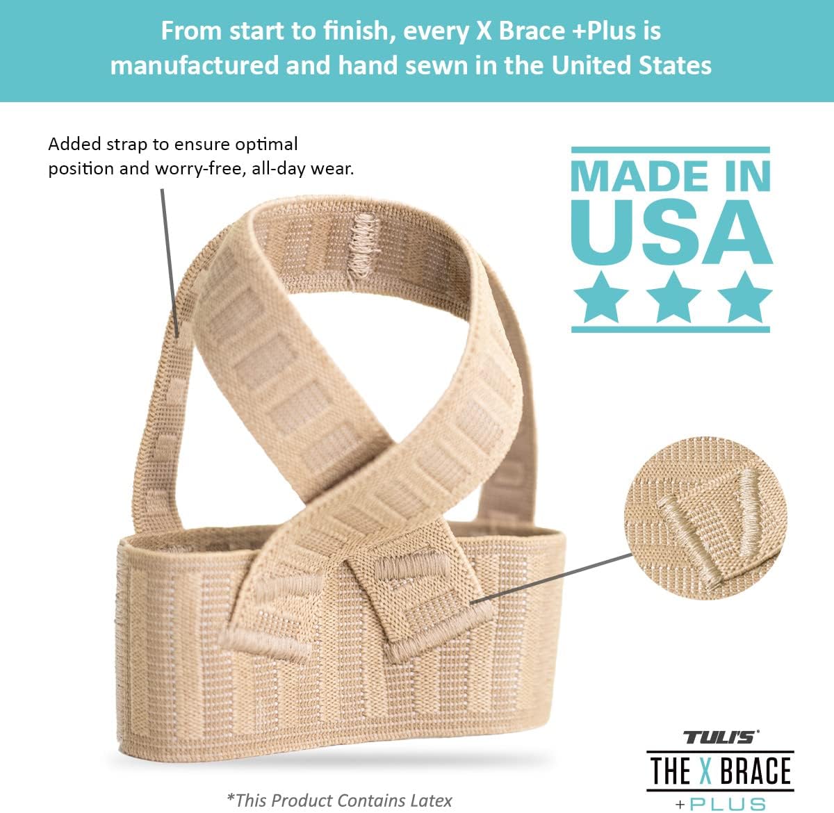 Tuli's X Brace Plus, Arch Support Brace and Compression with Added Strap for Sever's Disease, Plantar Fasciitis, and Heel Pain, 1 Pair, Medium