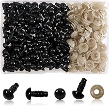 TOAOB 150 Pieces Safety Eyes for Amigurumis 7 mm Black Plastic Eyes with Washers for Dolls, Animal Creation, Crochet Toys, Crafts