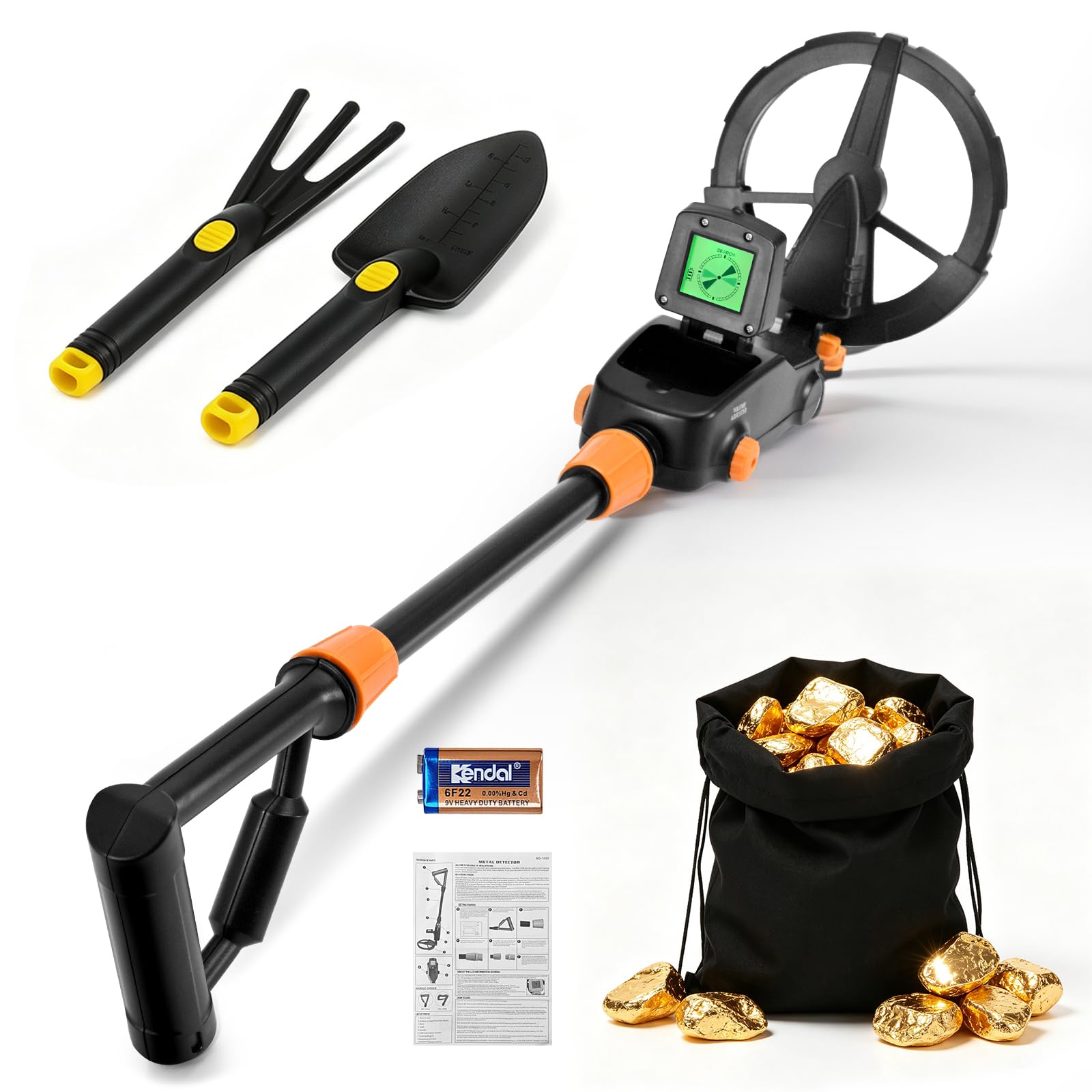 Detector De Metales Para Niños Con Pantalla LCD, Sonido E IP68 – Incluye Mochila Y Pala – Regalo Ideal