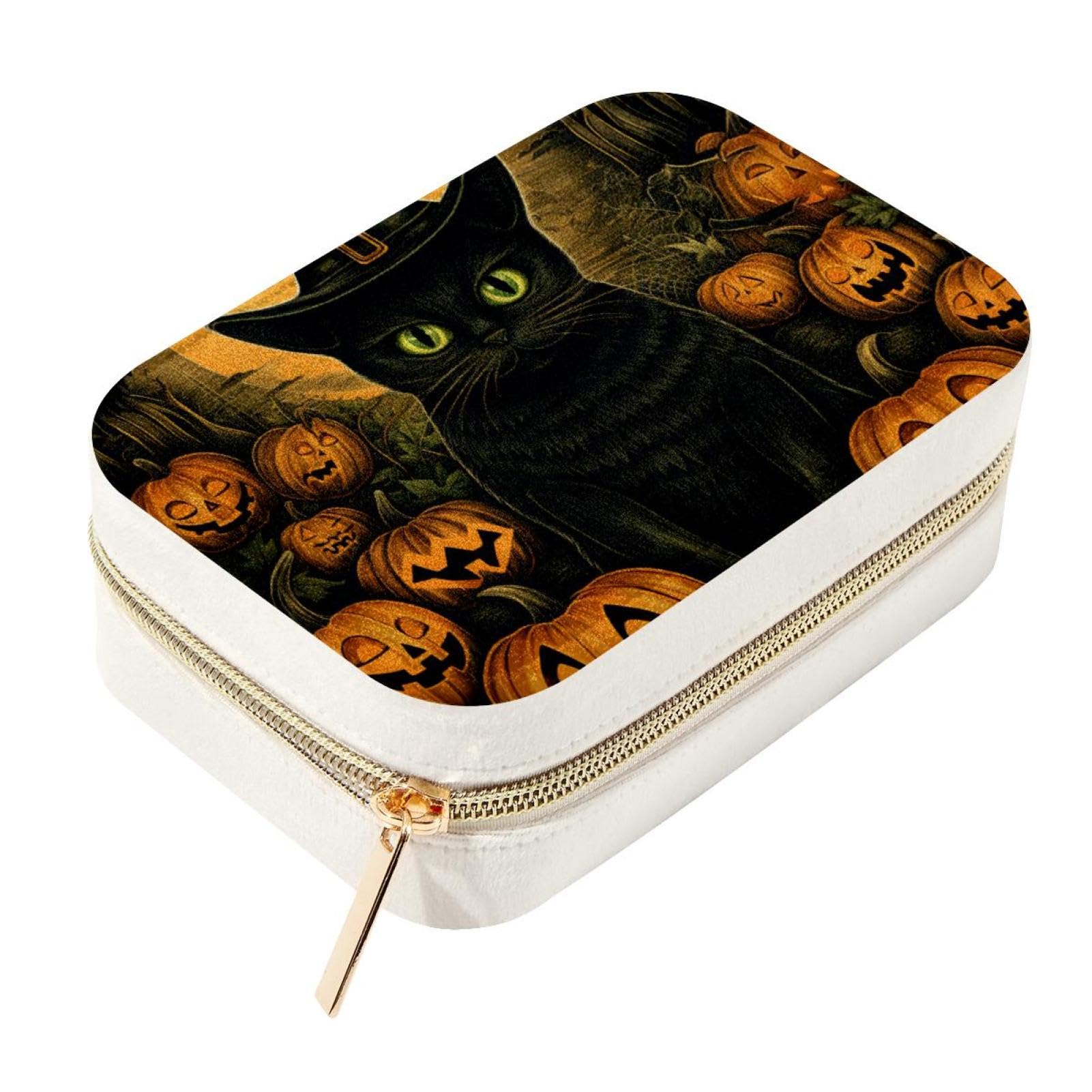 Boîte de rangement bijoux Halloween en métal, écrin de protection durable