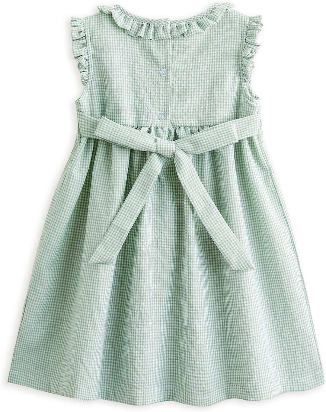 Simplee kids Baby Girl Smocked Dress Summer Casual Short Sleeve Dresses Floral Print Sundress Princess Dress for Toddlers - Image 3