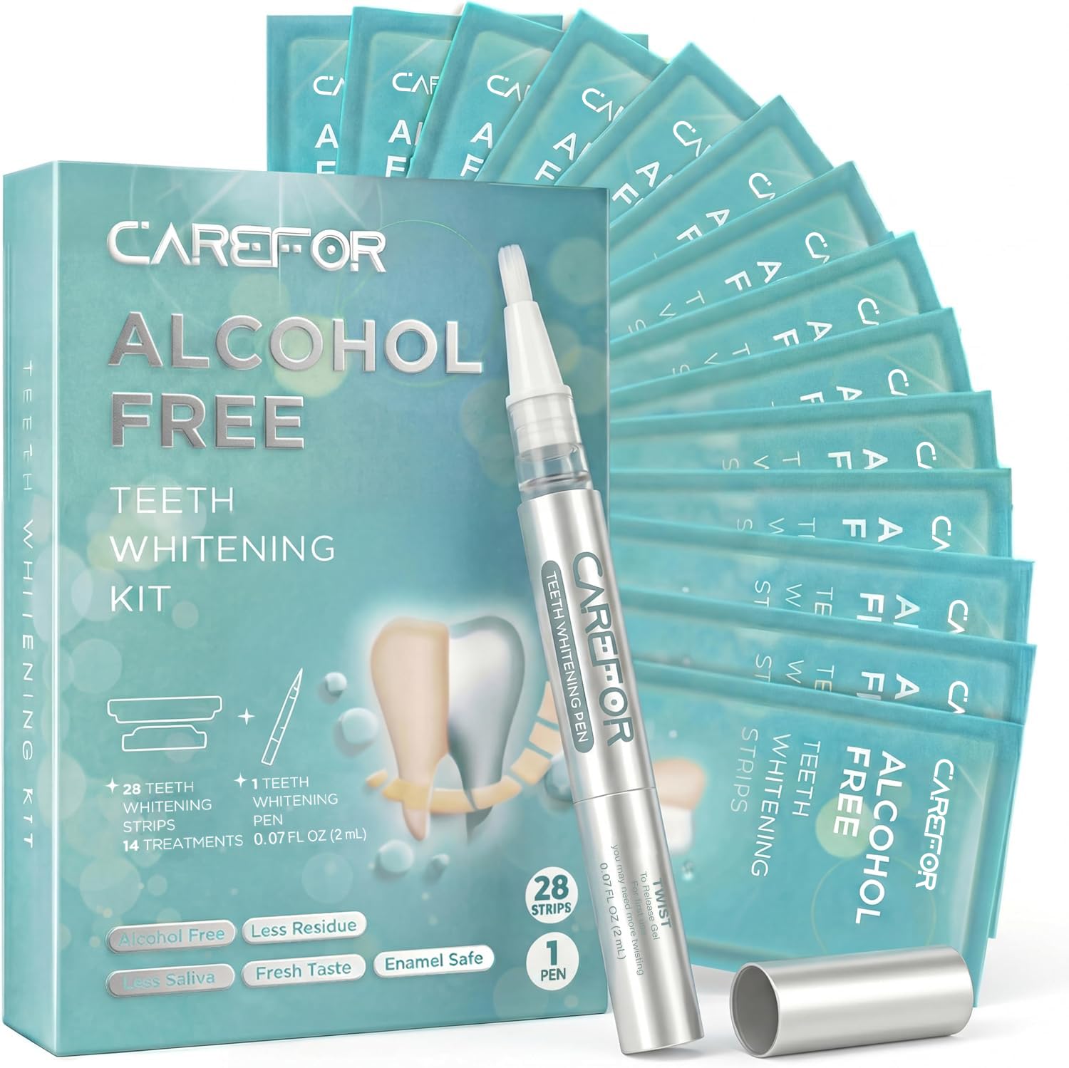 Teeth Whitening Strips &amp; Pen Kit Enamel-Safe Formula for Sensitive Teeth