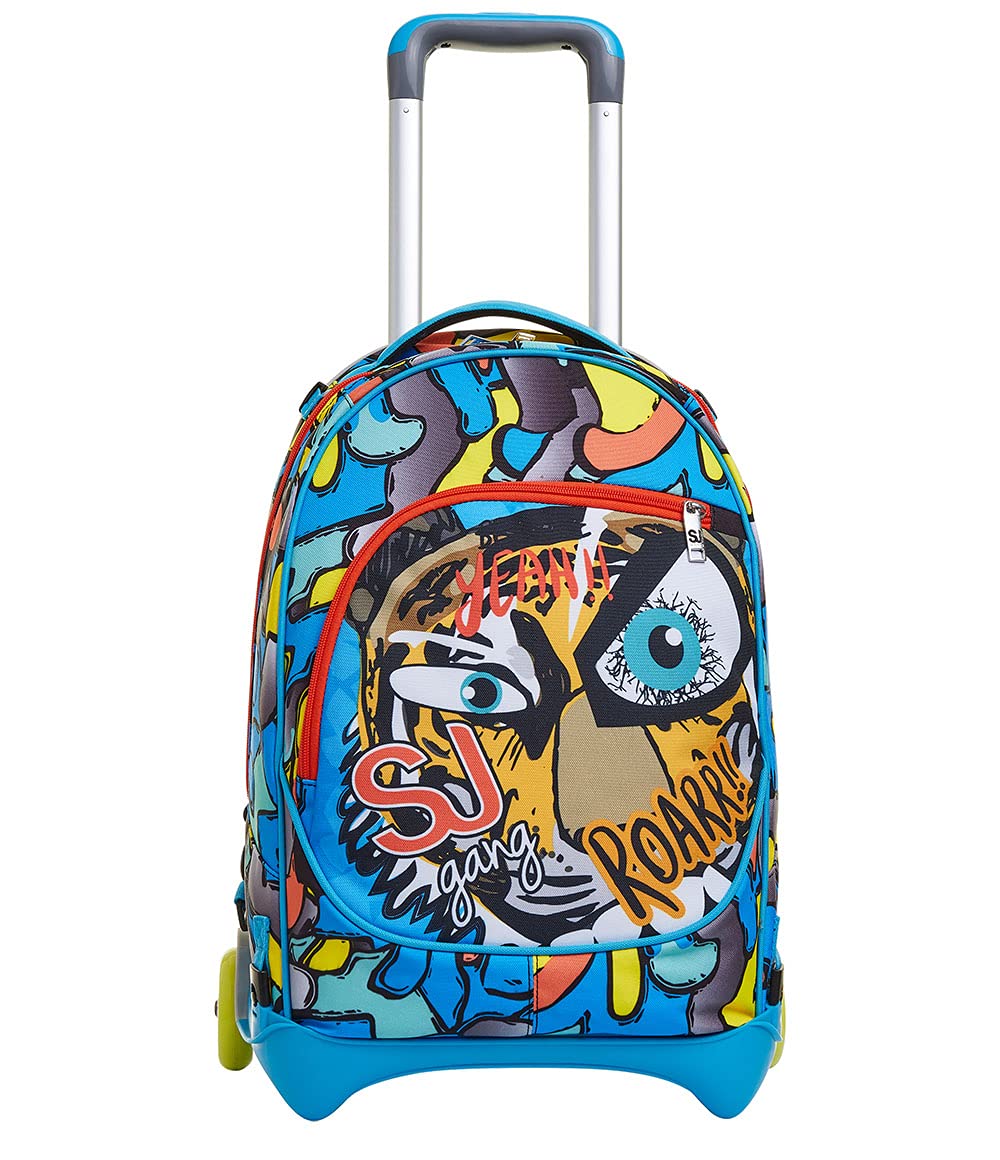 SJ GANG STYLE JAM GANG Trolley Scuola Sganciabile New Tech, Blu, Zaino con Carrello Sganciabile, 3 in 1, Triplo Uso, Trolley e Zaini, Scuola, Bambini e Ragazzi