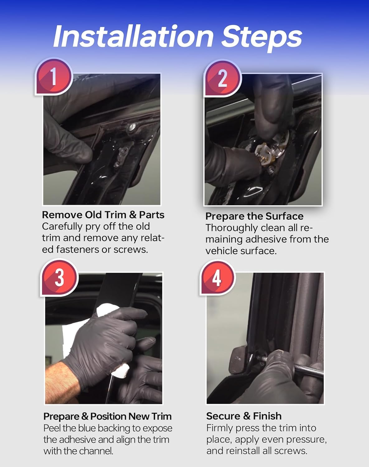 Flecto Door Molding Set, Left & Right, Door Molding Trim, Compatible with Cadillac Escalade/ESV, Chevy Suburban/3500 HD, Tahoe, GMC Yukon/XL, 2015-2020 Models, Window Trim Molding 926-242,926-241