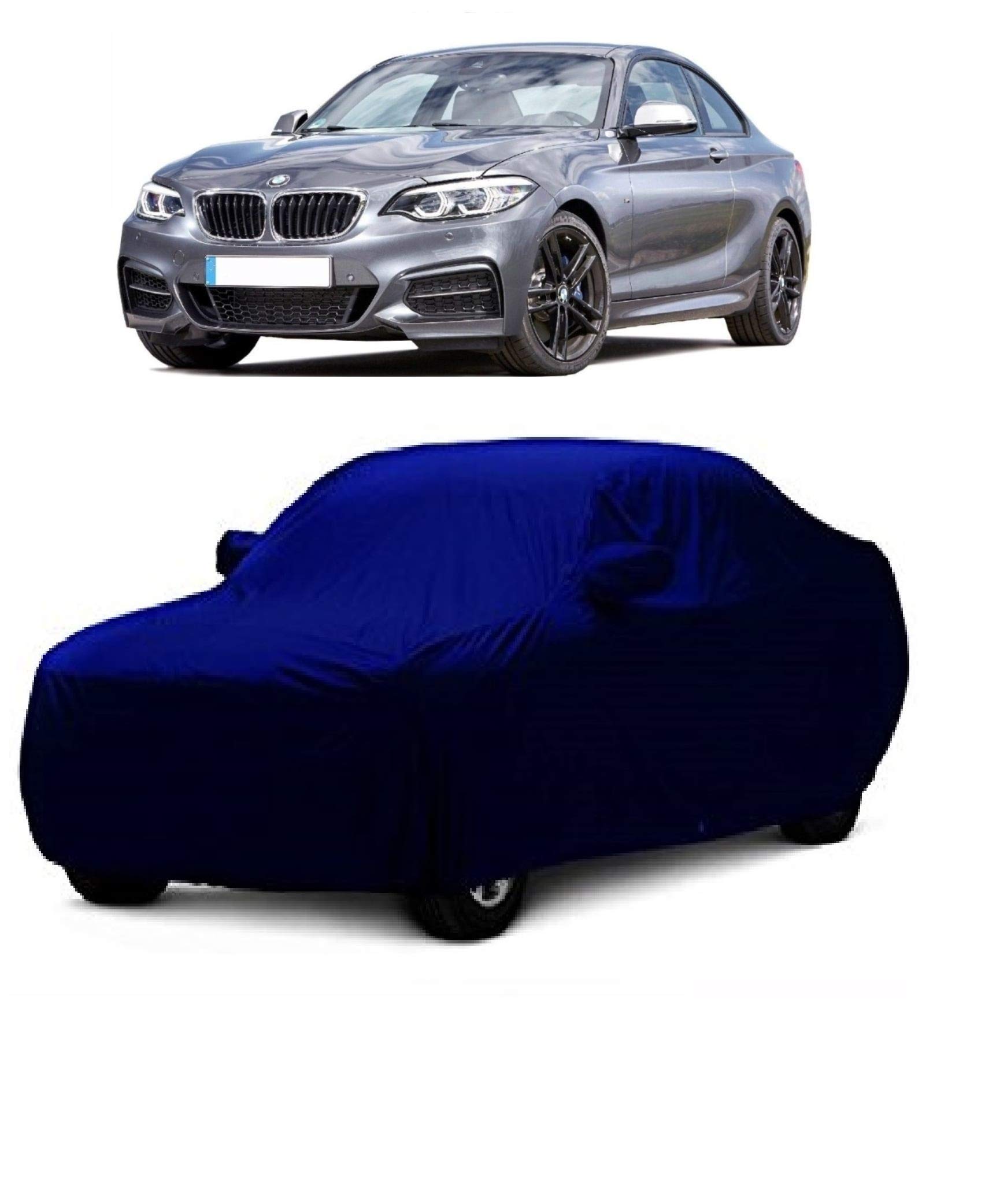 SABBY BRO Water Resistant Car Cover Designed for BMW 2 Series with Mirror Pockets & Triple Stiched Premium Fabric_Navy Blue