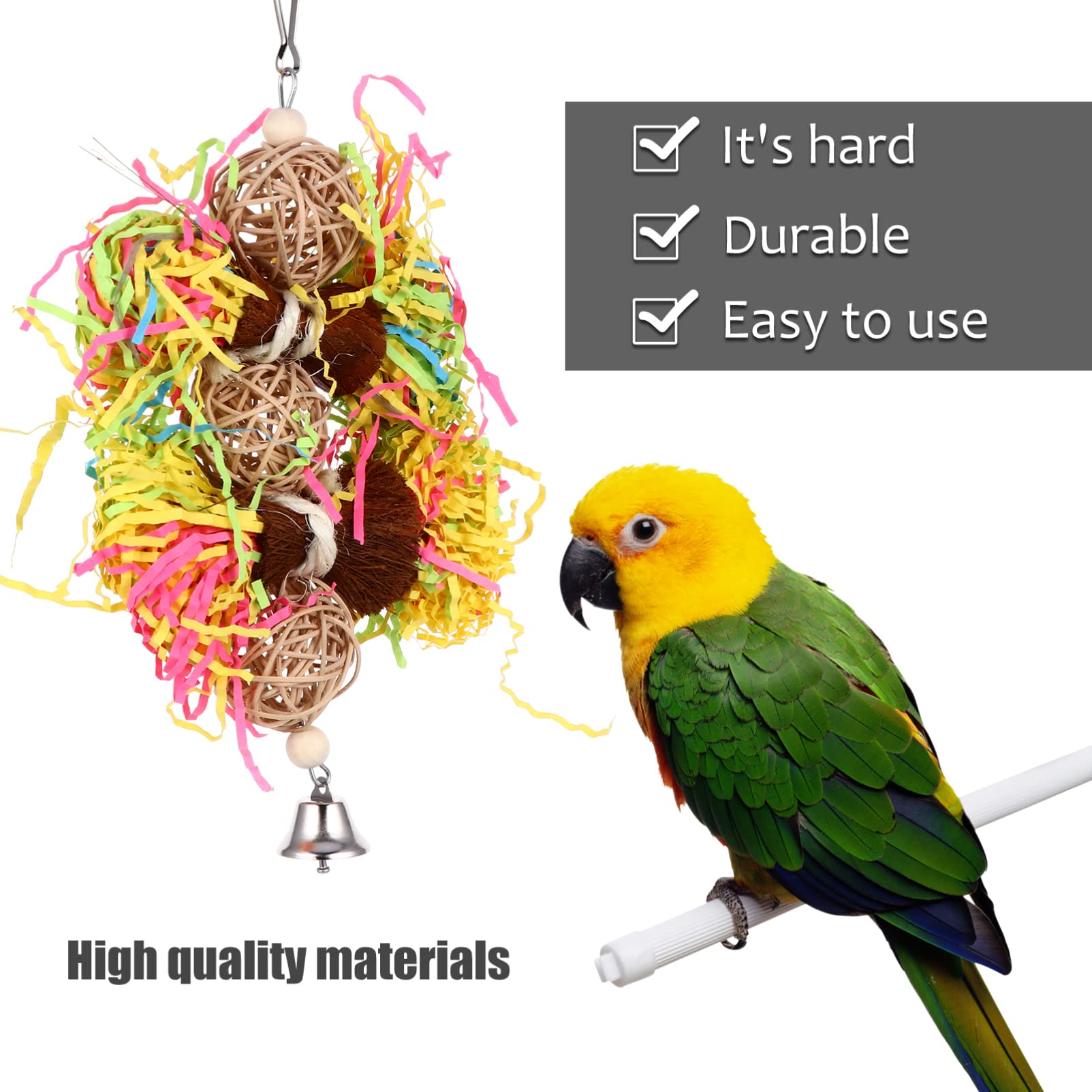 minkissy 9stücke Teiliges Papageien Spielzeug Hängendes Kauspielzeug Aus Naturholz Für Vögel Kreatives Design Zur Reduzierung Von Langeweile Installieren Sichere Materialien Für