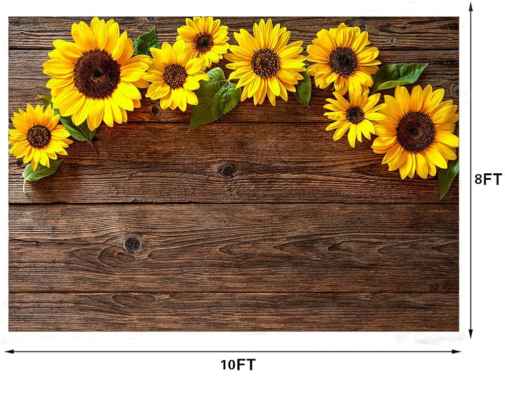Amazon | LTLYH 10x8フィート ひまわり ブラウン 木製背景幕