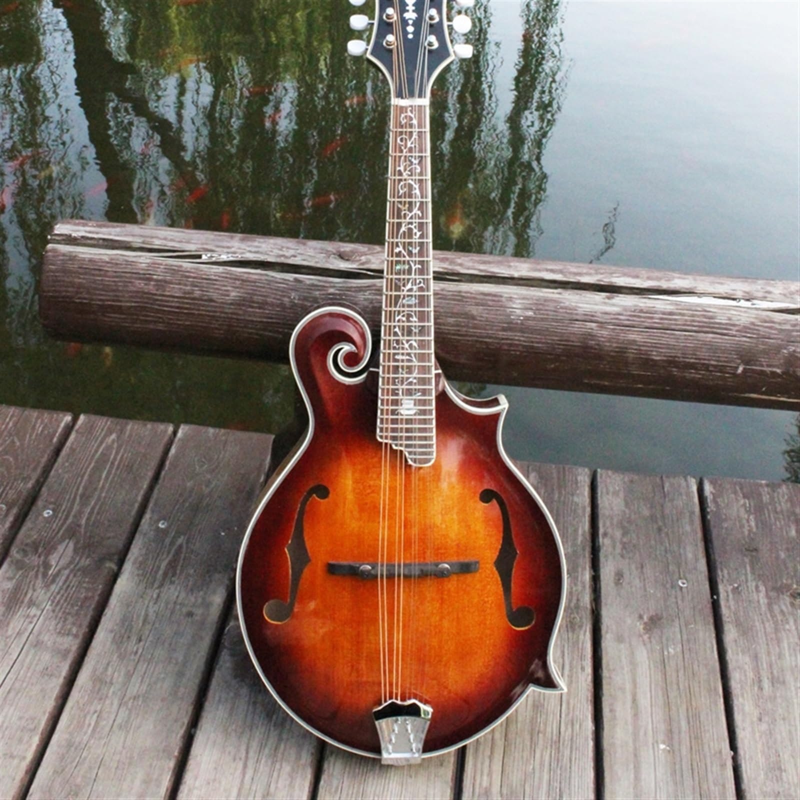 Mandolin Instrument Kit Handmade Professional All-solid Mandolin With Gradient Red Bright Color - Image 3