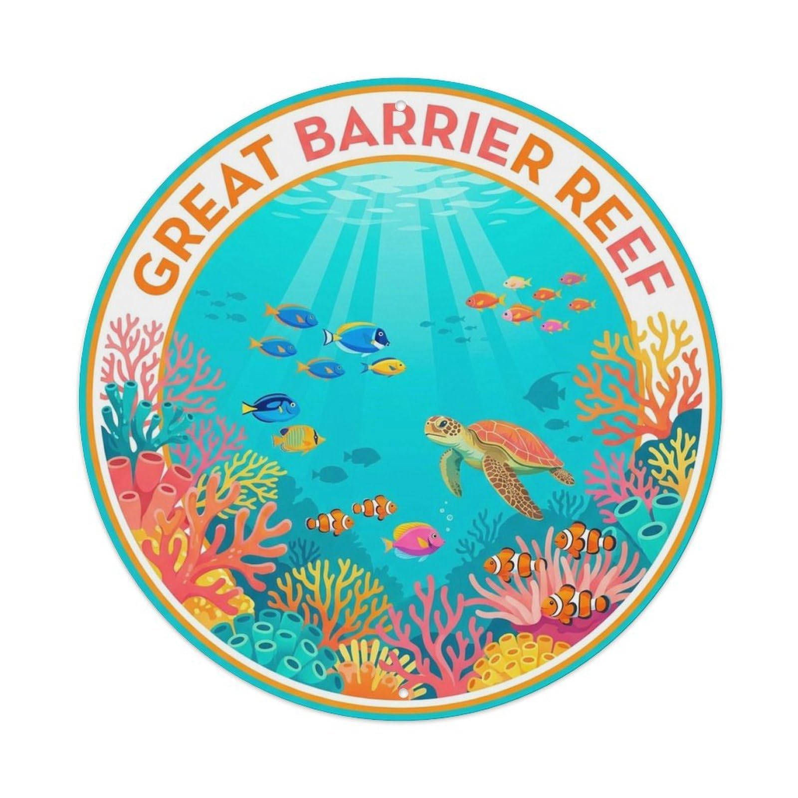 Australia Great Barrier Reef Vintage Coastal Travel Metal Tin Sign