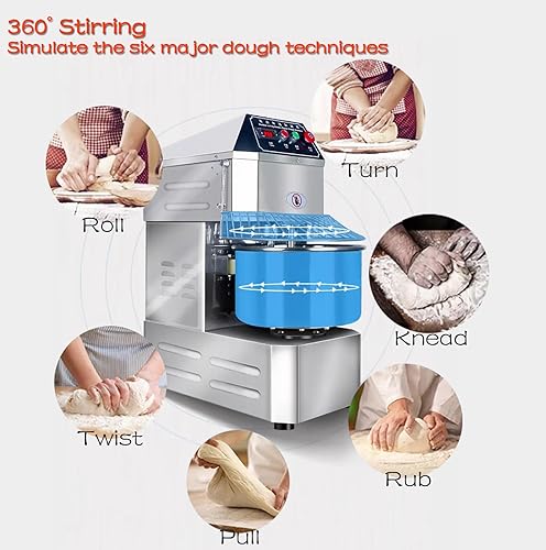 Miniatura 4 de INTSUPERMAI Mezclador de masa comercial Mezclador eléctrico de alimentos con doble acción doble velocidad espiral mezcla para escuelas panaderías