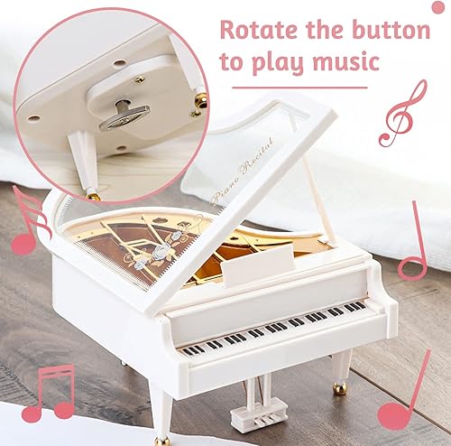 Miniatura 4 de Caja de música de piano, cajas musicales de cuerda, caja de música clásica para niñas, regalo de cumpleaños o decoración de escritorio
