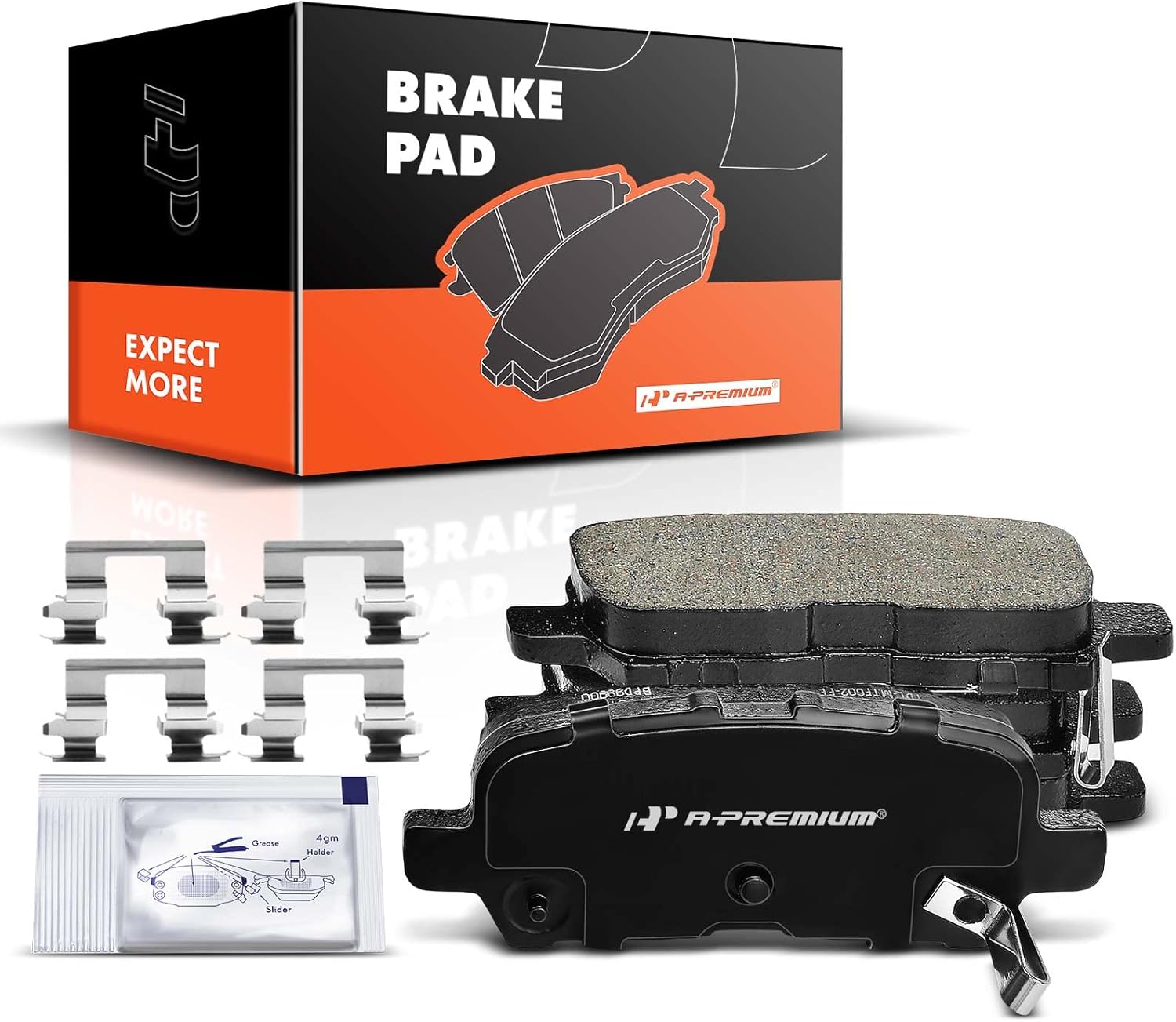 A-Premium Rear Ceramic Brake Pads Set Compatible with Chevy, Buick and Pontiac Models - Impala 2010-2013, Impala Limited 2014-2016, Allure/LaCrosse 2005-2009, Grand Prix 2004-2008
