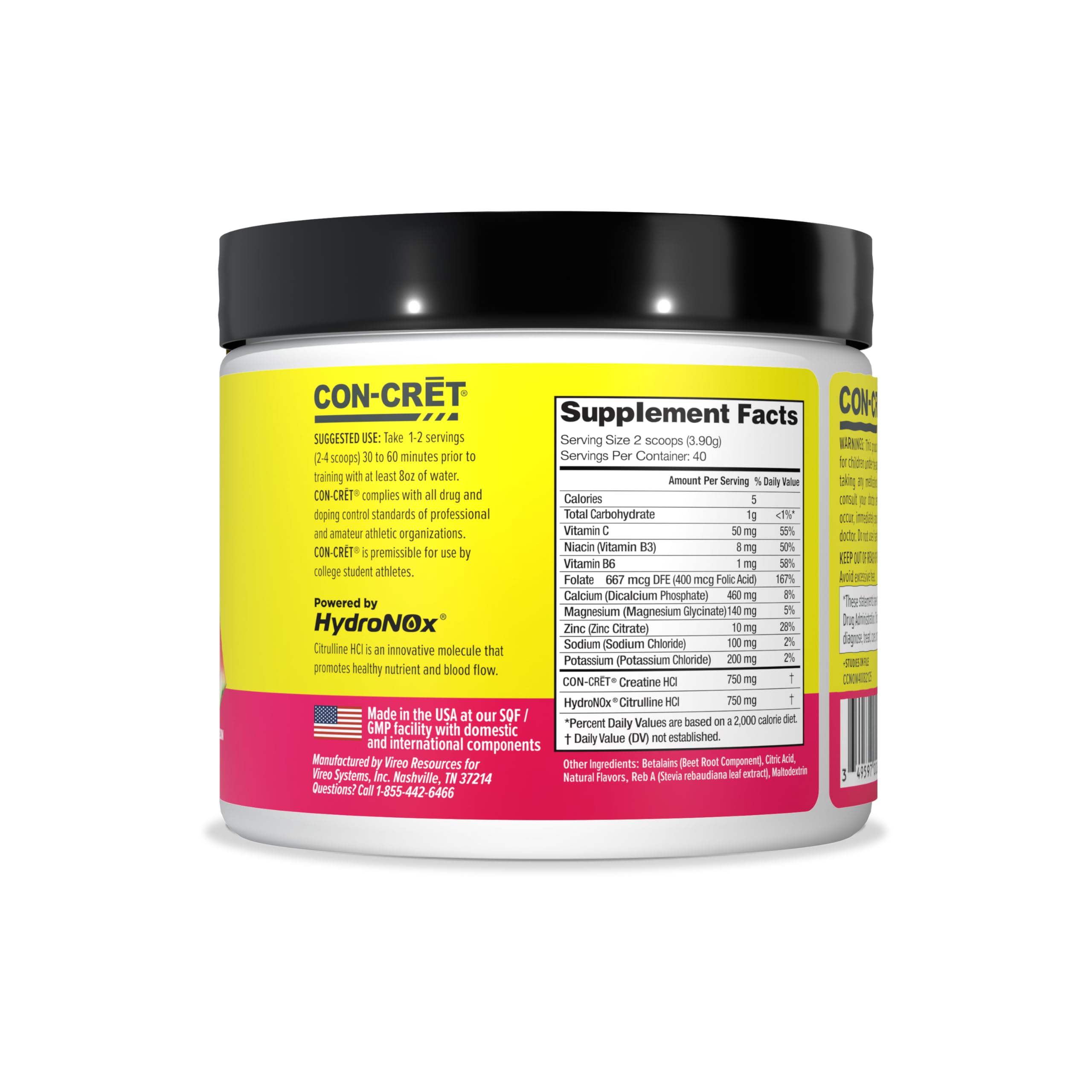 CON-CRET Creatine HCl + Nitric Oxide, Sour Watermelon, 40 Servings — Amazon image 8