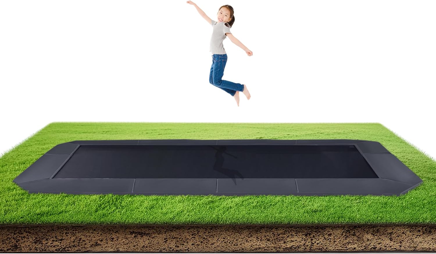 Avyna Premium Rectangle In-Ground Trampoline, 10×14 FT, 10×17 FT, 12×18 FT – Outdoor Trampoline for Kids and Adults with Advanced Safety Features