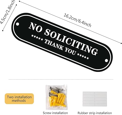 Miniatura 4 de evron Letrero de No Soliciting para puerta delantera, divertido cartel con temática de Kung Fu No Soliciting para casa, texto e imagen en relieve