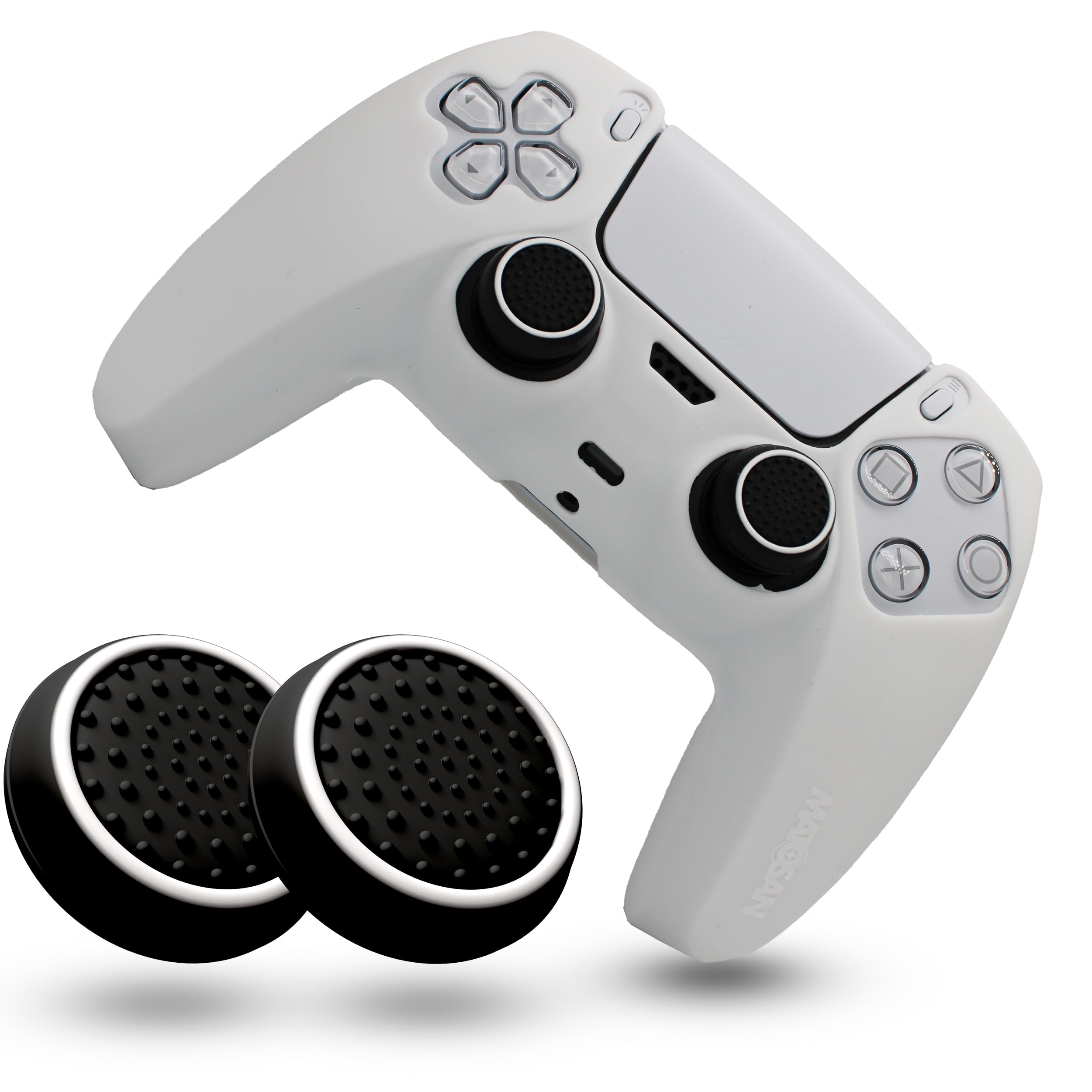 MatoSan® Funda para Mando de PS5 con Agarre – Funda y Cubierta de, Funda Antideslizante para un Mejor Control – Incluye Tapas de Agarre precisas, Ideal para Accesorios de Controlador PS5