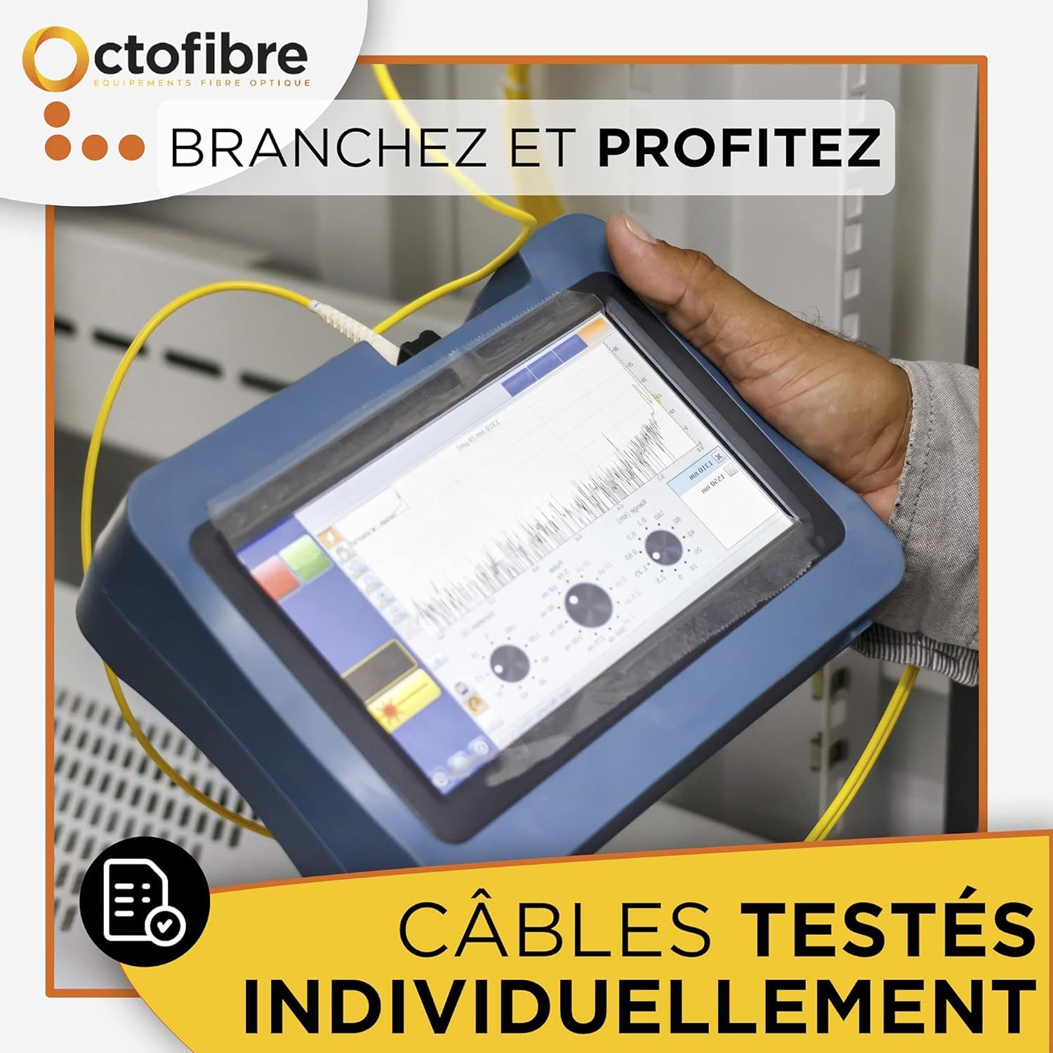Rallonge Fibre Optique Orange SFR Bouygues Free - 40m - Câble Transparent Sur Enrouleur - Déplacement/Déportation De Box Internet - Tout Opérateur - Mâle vers Femelle - Garantie 10 Ans