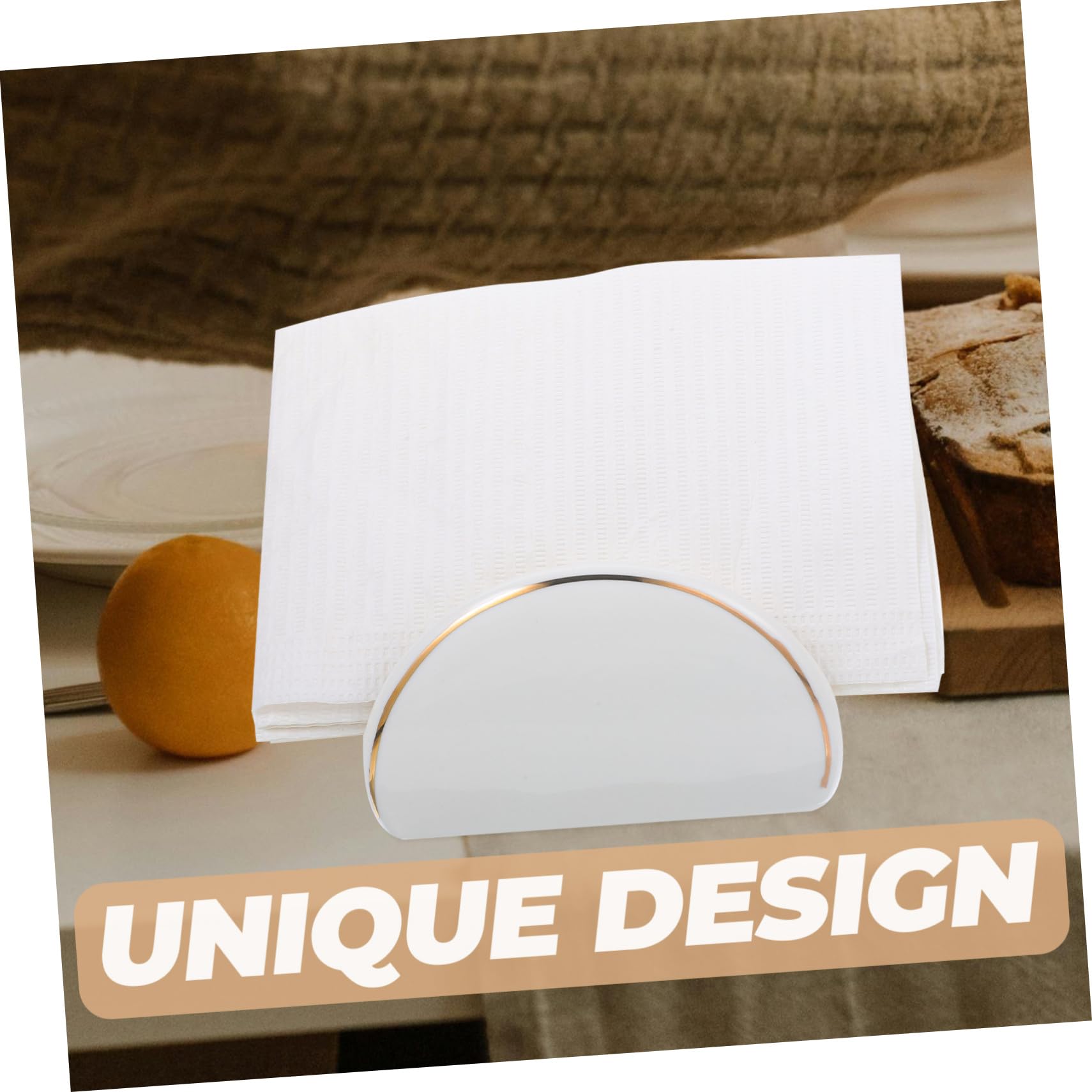 PRETYZOOM 5piezas Soporte De Servilletas De Cerámica Dorado Dispensador De Servilletas Para Encimeras Para Restaurantes y Cafeterías