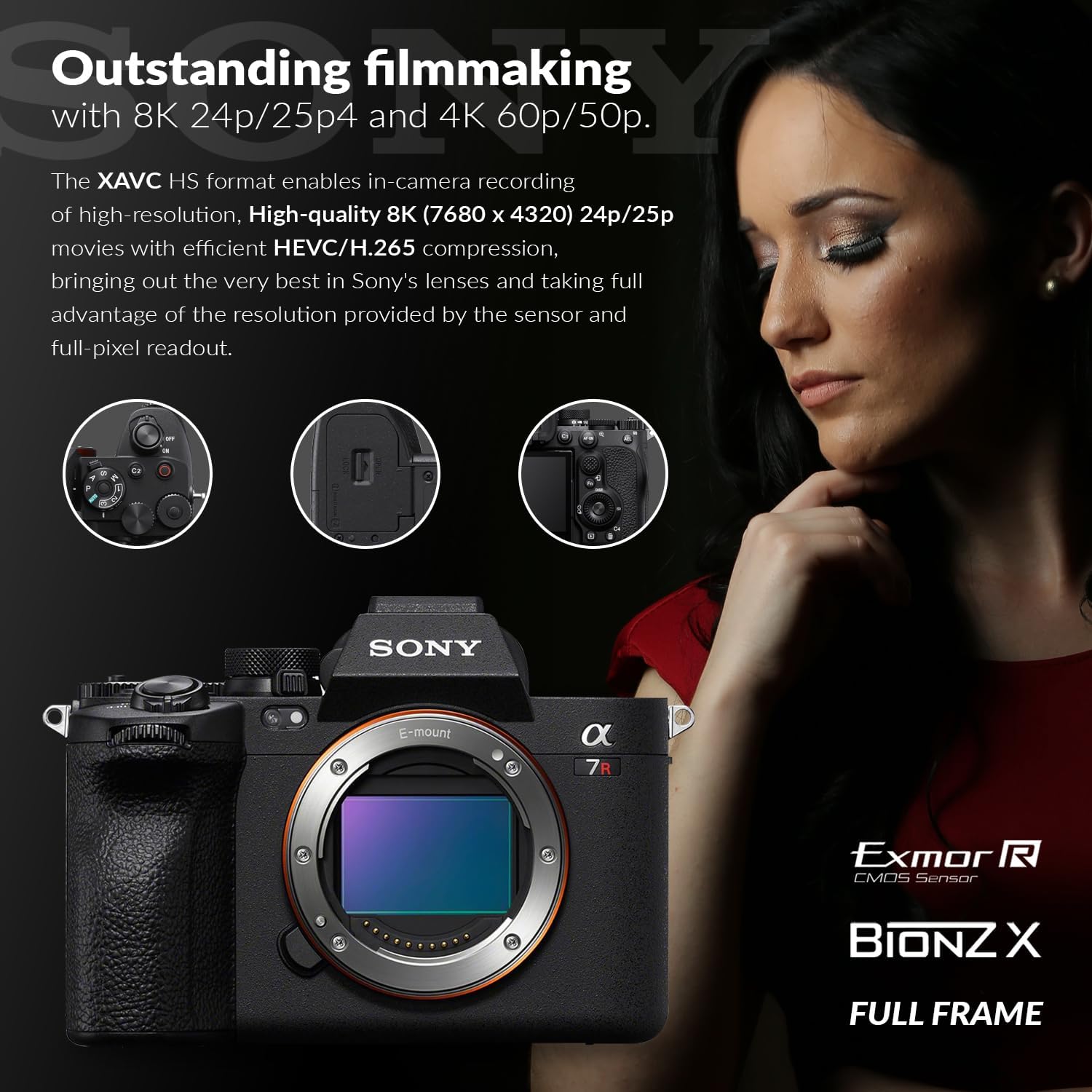 E Mount Sony Mirrorless 8k Sony Alpha A7R V Mirrorless Camera Body