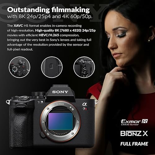 Miniatura 5 de Sony Alpha a7R V 61.0MP Cuerpo de cámara digital intercambiable sin espejo de marco completo, paquete con tarjeta de memoria SDXC UHS-II de 128 GB,