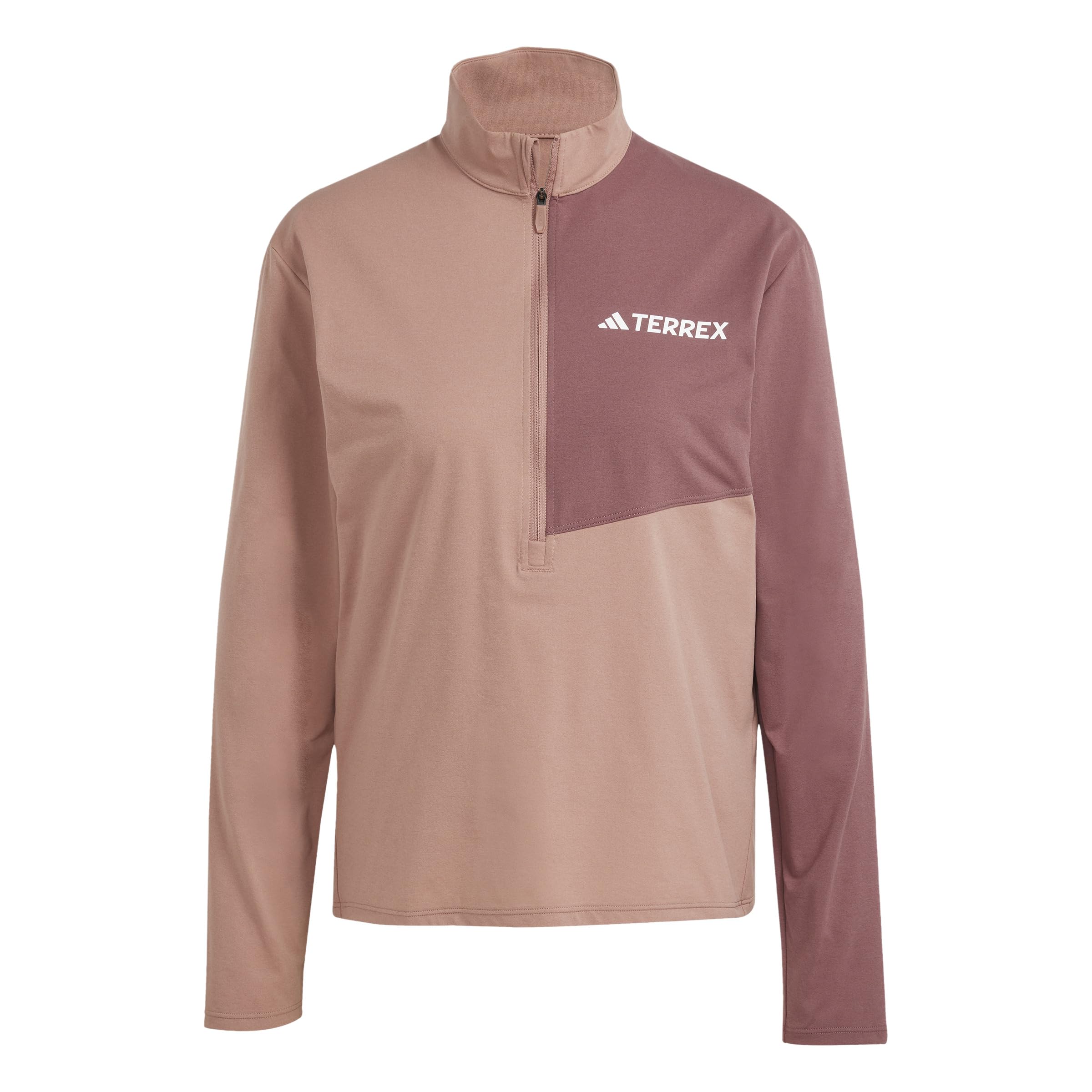 adidas Women's Terrex Multi CLIMACOOL Half Zip Long Sleeve, Warm Clay, XXS