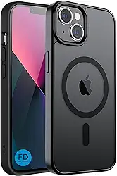 Capa Mag-safe para iPhone 14 Capinha Slim Case Magnética Translucida Matte Anti-Amarelamento Preta Compatível com mag-safe