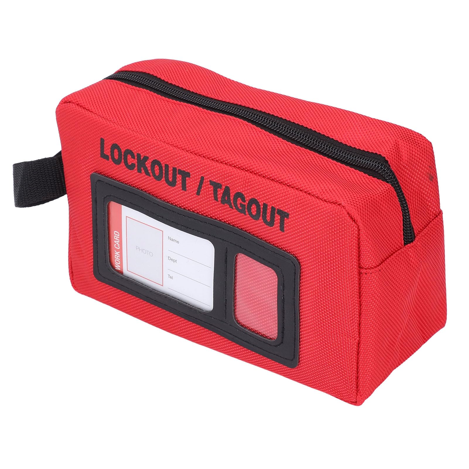 Lockout Tagout Bag for Loto Devices, Polyester Cloth Lock Out Tag Out Kit Bag Tool Bag Organizer, Large Capacity Heat Resistant Lockout Tagout Storage Bag with Visible Display