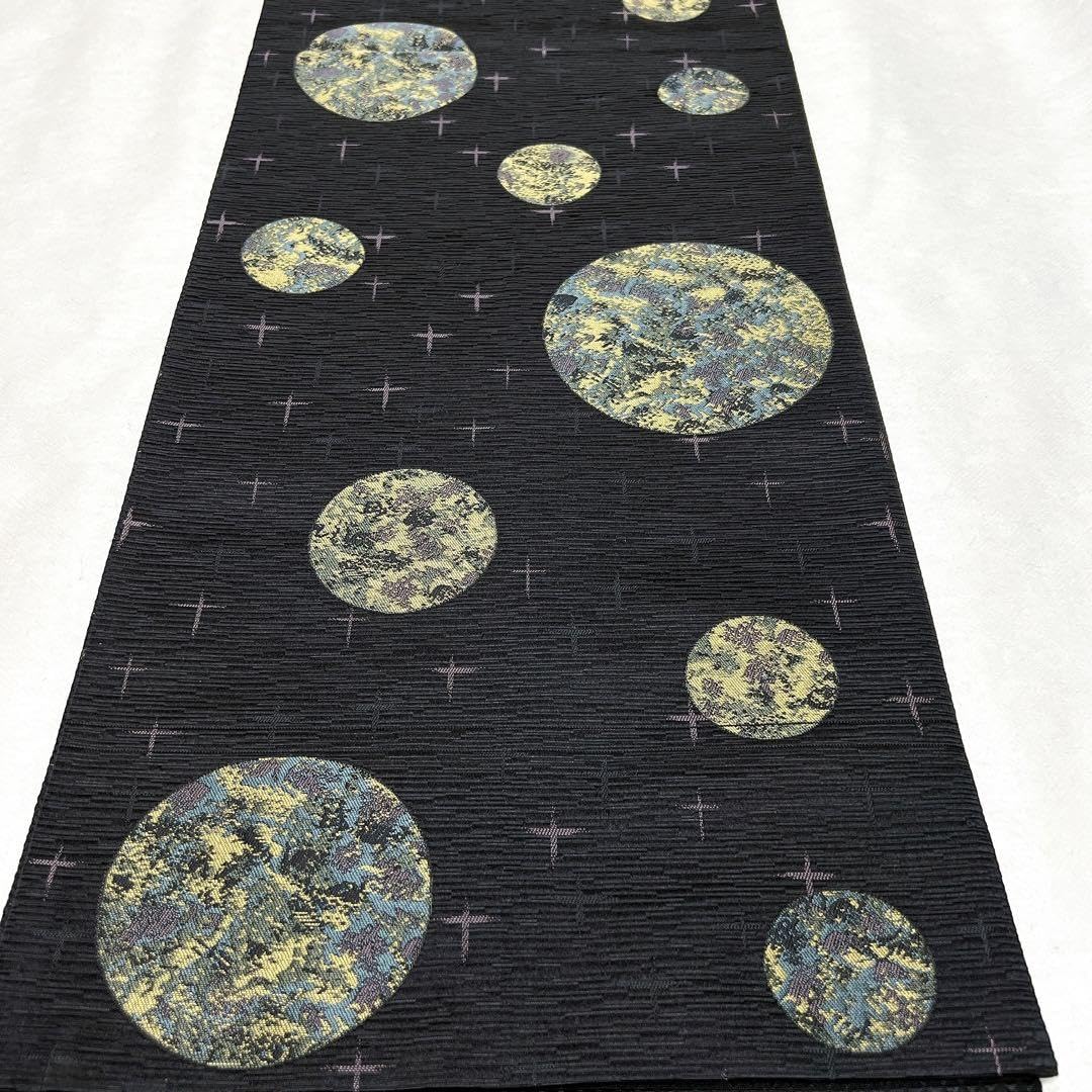 Amazon.co.jp: 小森草木染工房 惑星と星柄の袋帯 全通 洒落帯