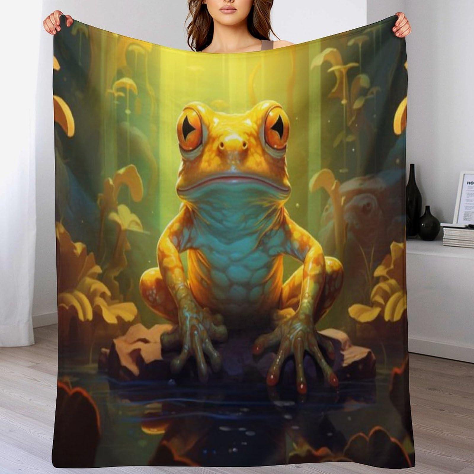 Couverture polaire grenouille lavable pour éliminer le froid du lit