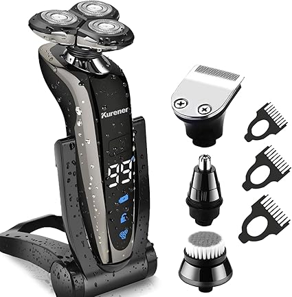 Kurener Electric Shaver Razor Beard Trimmer Rotary Shaver Rotation razor