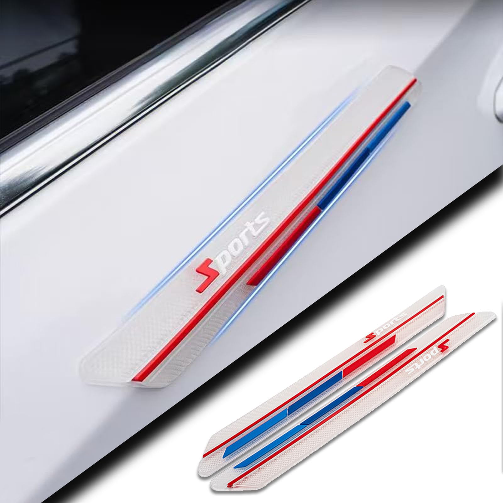 QIZUN Car Bumper Protector for BMW 2er Gran Coupe F44 2019-2024, 2 Pcs PVC Auto Door Edge Guards, Anti Scratch Strip with 3D Pattern Universal Fit