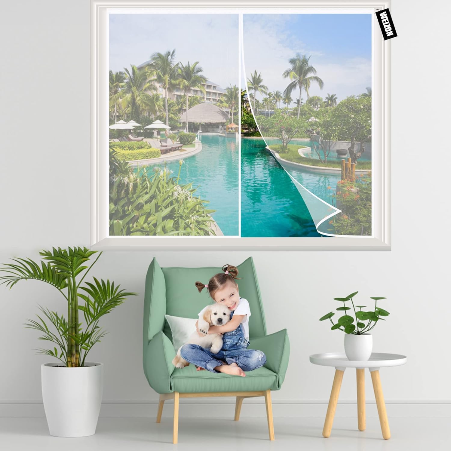 Insect Screen Window White 90 x 160 cm Insect Protection Balcony Door