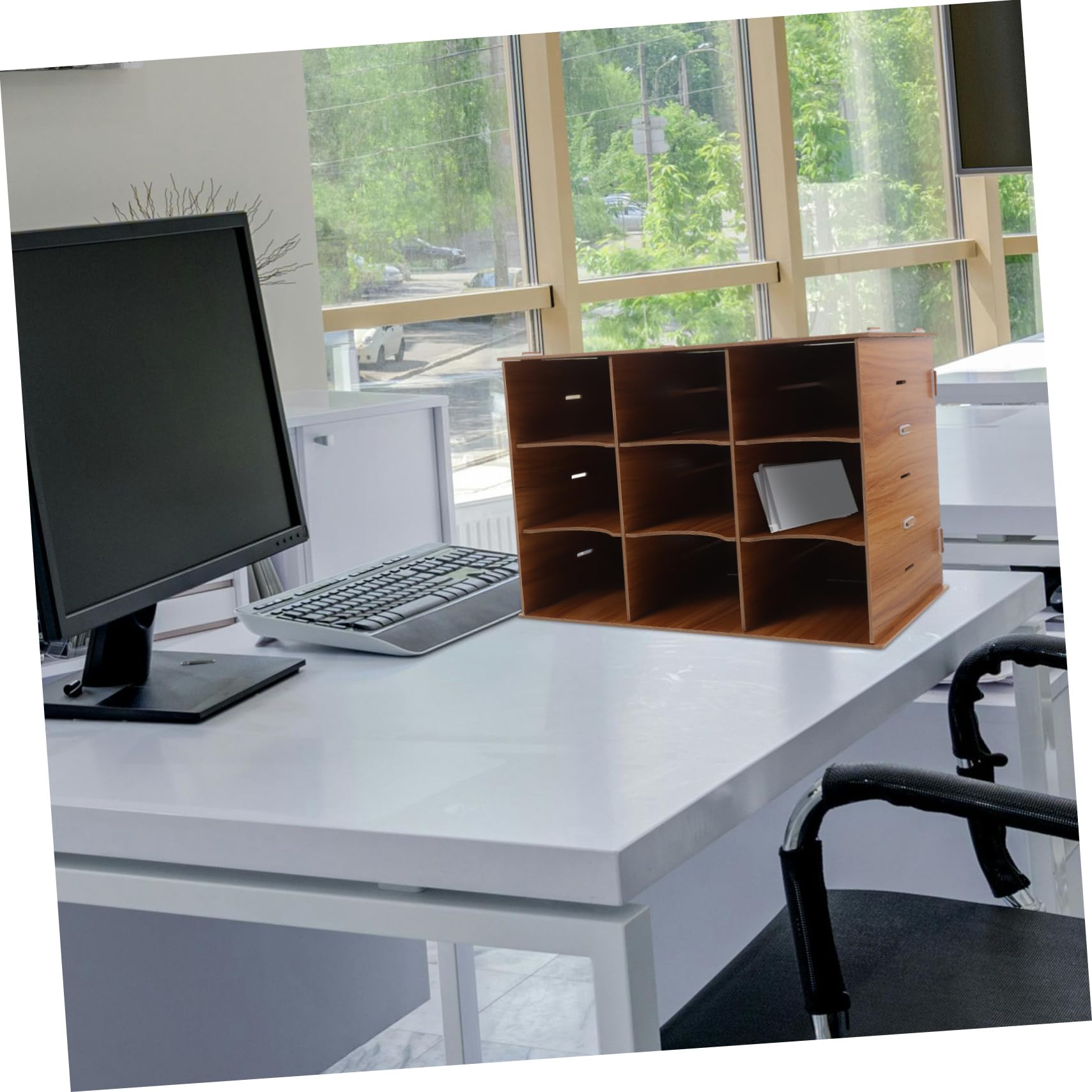 HOMSFOU Soporte De Almacenamiento De Archivos Organizador De Escritorio Caja De Almacenamiento De Archivador De Escritorio