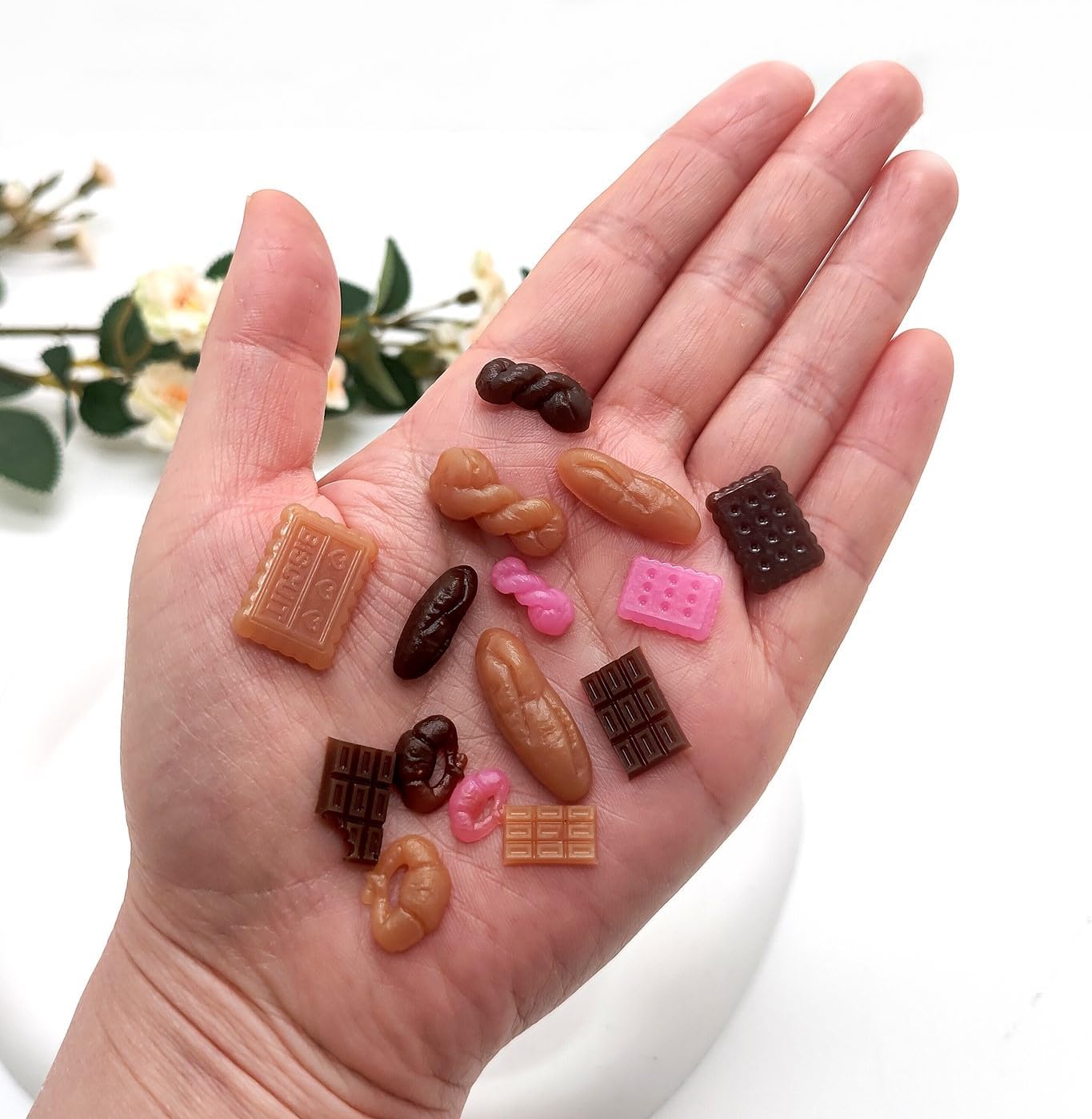CoolDIY Multipurpose Mini Silicone Mould Set: Bread, Chocolate, Croissants, Multiple Designs - Perfect for Clay Crafts, Nail Art Decor (5Pcs Group2)