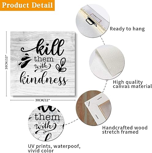 Miniatura 4 de COCOKEN Lienzo decorativo para colgar en la pared con cita motivacional, pintura de casa de campo, decoración de pared para dormitorio, baño, regalo