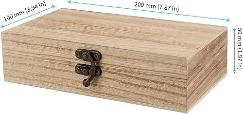 Miniatura 2 de FUNSUEI 10 cajas de madera de 7.9 x 3.9 x 2 pulgadas, caja de madera sin terminar, cajas de madera para manualidades, cajas de madera con tapa con