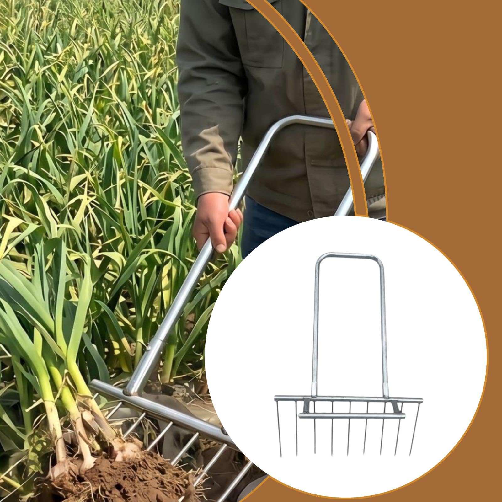 Horca para Excavar Manual Robusta con Dientes Reforzados Ideal para Cosechar Raíces Césped Y Descompactar Tierra en Huertos Viveros