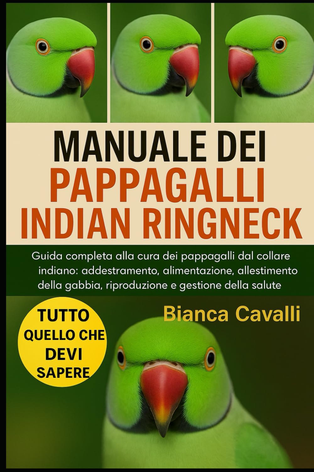 MANUALE DEI PAPPAGALLI INDIAN RINGNECK: Guida completa alla cura dei pappagalli dal collare indiano: addestramento, alimentazione, allestimento della gabbia, riproduzione e gestione della salute