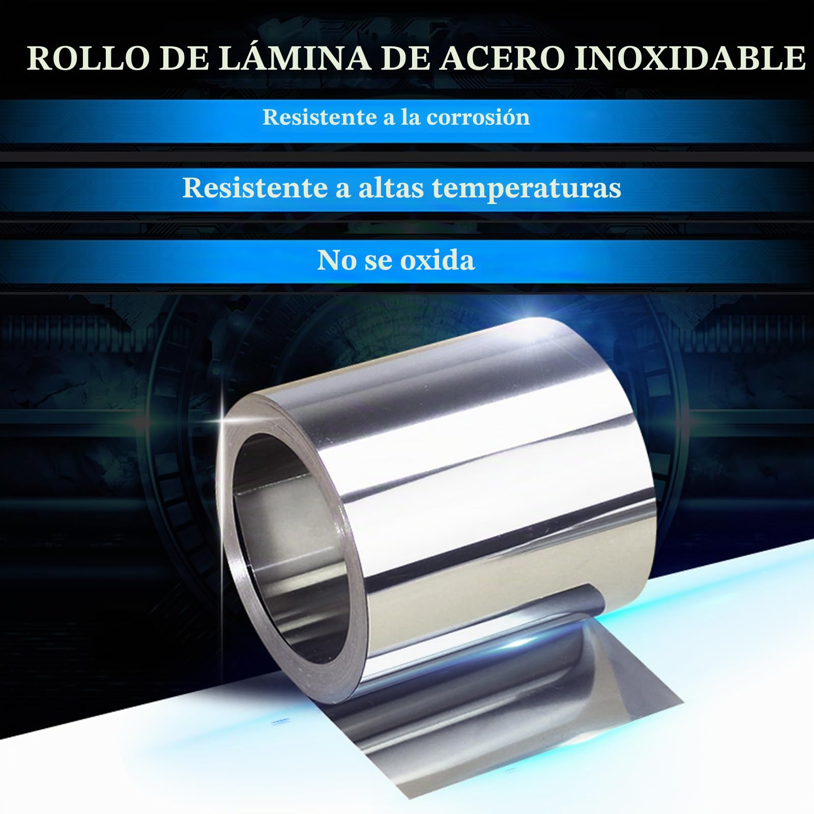 Lámina De Acero Inoxidable 304, Longitud 1 Metro Ancho 600 Mm, Chapa Fina Material Industrial Espesor 0,03-0,1 Mm,0.1x600mm×1m