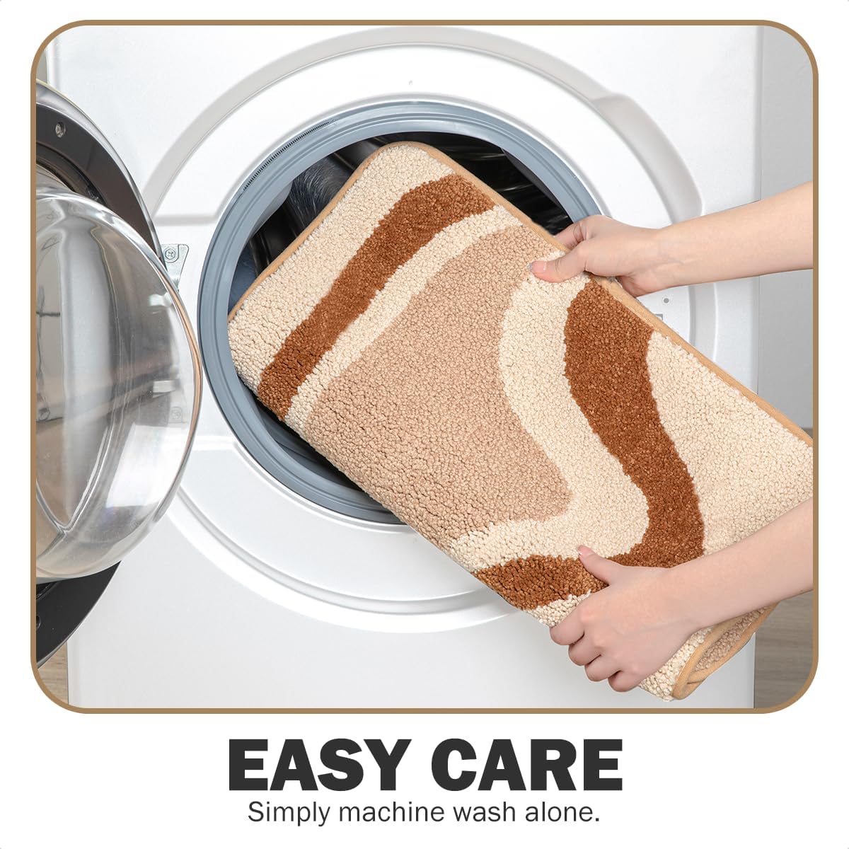 Striped Wavy Bath Mat - Super Absorbent, Soft and Thick, Rubber Backing Non-Slip, Machine Washable Shower Rug, Bath Mat, Bathroom Home Decor Accessories, 20"x31" (50x80cm)