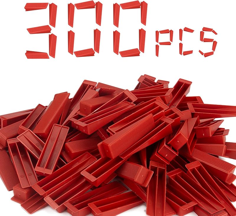 300PCS Sistema de nivelación de azulejos cuñas de azulejos reutilizables para espaciador de 1/8" 1/16" 1/32" | Cuñas niveladoras de azulejos para la mayoría de los tamaños espaciadores de azulejos y clips de nivelación de azulejos, herramientas niveladoras de azulejos para instalación de azulejos
