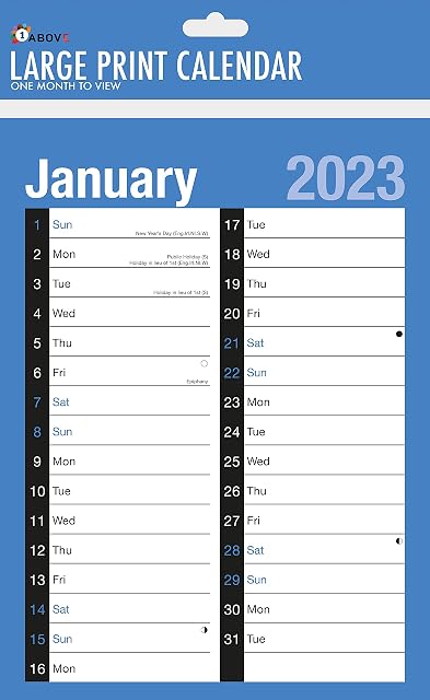 2023 Calendar,Planners & Personal Organisers, Wall Planners,Holidays and Notable Dates,Wall Planner Spiral Bound for Home Business Office School (A4 Month To View)