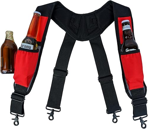 Miniatura 3 de MELOTOUGH Cinturón de trabajo acolchado para herramientas con anillo en D para hombres, construcción fuerte y duradera doble hebilla de rodillo de